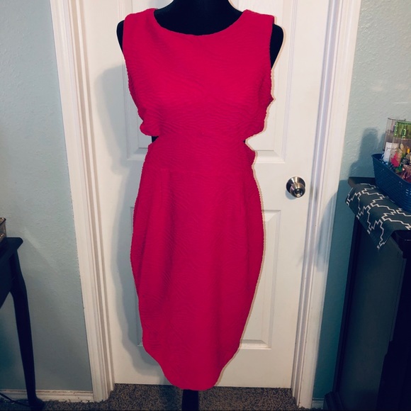 Calvin Klein Fuchsia Textured Cutout Sleeveless - Picture 3 of 8